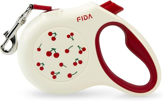 Fida Retractable Dog Leash, 16 ft Dog Walking Leash for Small Dogs up to 26 lbs, 360° Tangle Free, Cherry