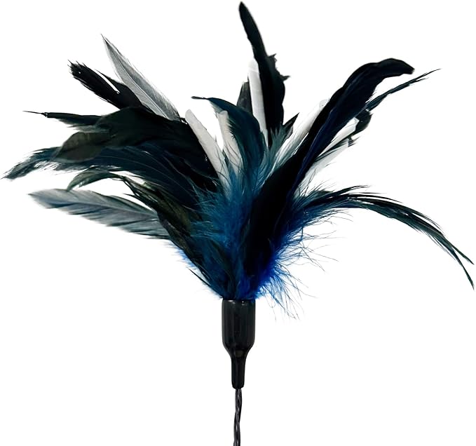 TTcat 3 PCS 22.8” Extra Long Cat Wand Toys Natural Feather Teaser Stick Toys,Interactive Toys for Indoor Cat and Kitten.