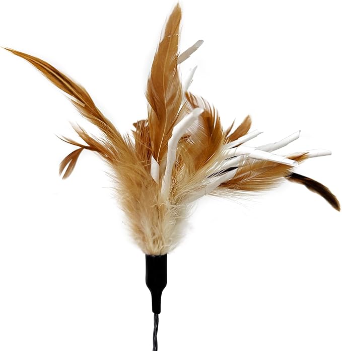 TTcat 3 PCS 22.8” Extra Long Cat Wand Toys Natural Feather Teaser Stick Toys,Interactive Toys for Indoor Cat and Kitten.