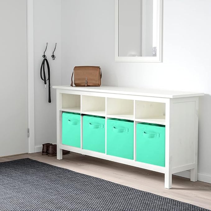 ShellKingdom Storage Bins, Foldable Fabric Storage Cubes and Cloth Organizer Drawer for Closet and Toys, 6 Pack (Mint Green)