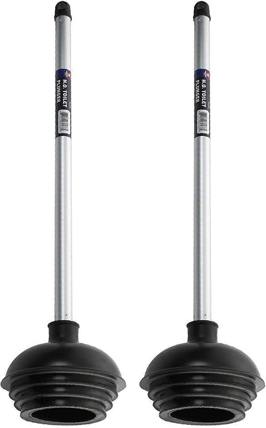 NEIKO 60170A Toilet Plungers | Dual Pack | Patented All-Angle Design | Heavy Duty | Aluminum Handle | Residential, Commercial, and Industrial Building Sanitation Use