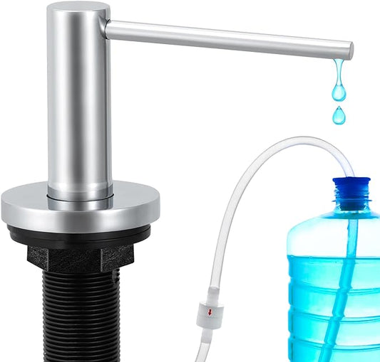 Gappo Soap Dispenser for Kitchen Sink Polished Chrome, Stainless Steel Countertop Pump, Built in Sink Soap Dispenser with 47" Extension Tube kit