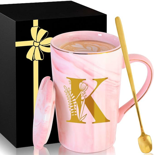 Personalized Ceramic Coffee Mug with Lid Tea Cup Mother Day Best Mama Mom Ever from Daughter Son Gifts Christmas Xmas Valentines Birthday Groom Bride Mother In Law Personalized Special Present,K