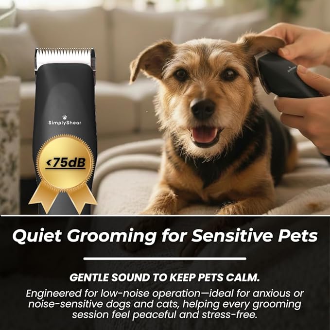 Professional Dog Clippers for Grooming | High-Performance 2-Speed Corded Shears for Thick, Curly Coats & Matted Hair | Low-Noise Pet Grooming Kit with Heavy Duty Hair Trimmer, Black