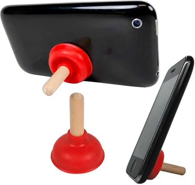 EVKILKJS 6PCS Toilet Plunger Shape Phone Holder Mini Colorful Plunger Holder Sucker Stand for Supporting Cellphone, Moblie Phone
