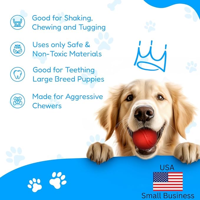 XL Dog Rope Toys for Aggressive CHEWERS - Large Dog Ball for Large and Medium Dogs - Benefits Non-Profit Dog Rescue - Large Floss Rope for Dogs Dental Health - 100% Cotton Rope Toy for Large Dogs