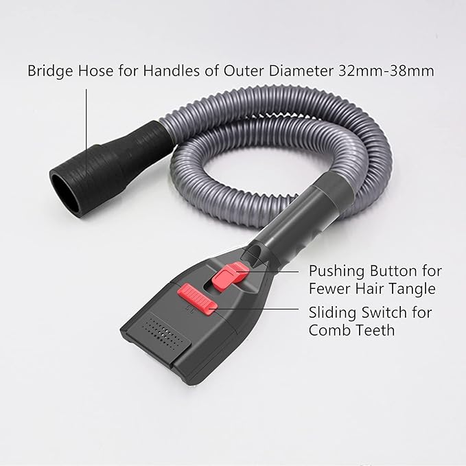 Pet Vacuum Grooming Brush and Shedding Kit for Dog/Cat Loose Hair, Professional Accessories Remover for Pet's Undercoat Fur