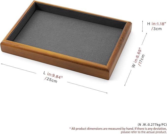 Oirlv Solid Wood Stackable Jewelry Organizer Tray Jewelry Drawer Organizer(Grey)