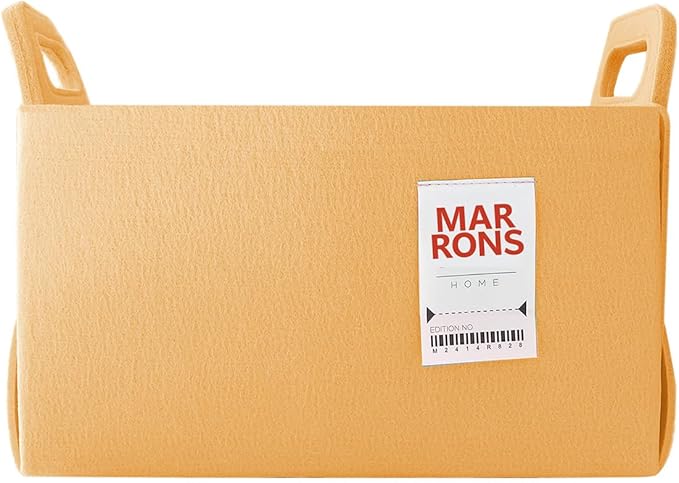 Collapsible Felt APRICOT Storage Bin Medium 11"x7.1"x7.1" – Foldable Basket with Handles for Closet, Toy Storage, Laundry Room Organization, Decorative Storage Bins for Shelves, Cube Storage