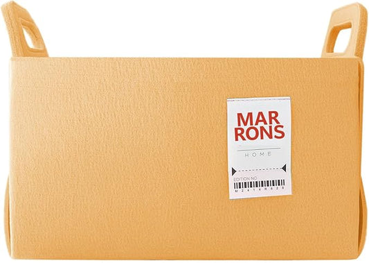 Collapsible Felt APRICOT Storage Bin Medium 11"x7.1"x7.1" – Foldable Basket with Handles for Closet, Toy Storage, Laundry Room Organization, Decorative Storage Bins for Shelves, Cube Storage