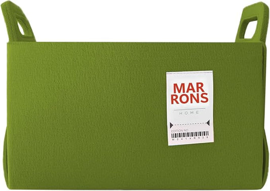 Collapsible Felt OLIVE Storage Bin Medium 11"x7.1"x7.1" – Foldable Basket with Handles for Closet, Toy Storage, Laundry Room Organization, Decorative Storage Bins for Shelves, Cube Storage