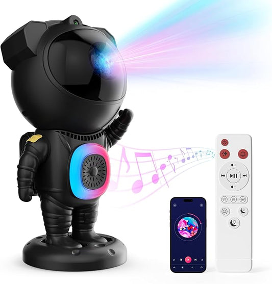 Astronaut Galaxy Projector,Space Projector,with Bluetooth Speaker and Remote Control,360° Adjustable Angle,Spaceman Star Kids Night Light, for Bedroom Ceiling Adult Birthday Valentine's Day (Black)