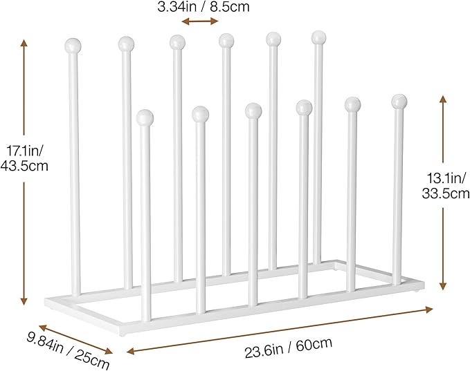 pickpiff Free Standing Shoe Racks - White Metal Boot Rack Organizer Tall Boots for Dorm Room, Closet, Entryway, Bedroom, Patio Outdoor, Hallway, White, Shoe Storage Fit for 6 Pairs