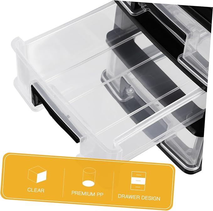 Clear Desktop Drawer Storage Organizer Rack Three-layer Transparent Cabinet for Efficient Space Management for Makeup Office Supplies and Home Organization