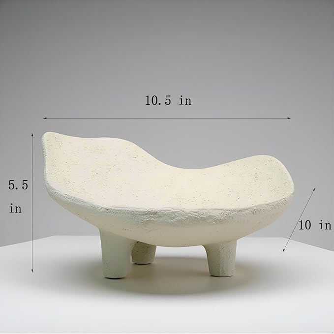 Braxio White Decorative Bowl with Sand Finish - Key Holder Bowl for Entryway Table, Modern Fruit Bowl for Kitchen Counter, Centerpiece Catch-All Bowl 10.5 x 10 x 5.5 Inch