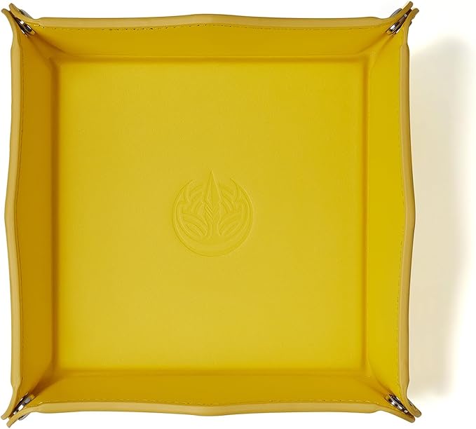 Jewelry Tray, PU Leather Valet Tray - Catchall for Keys, Wallet, Coins - Yellow