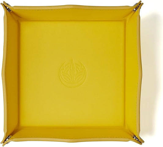 Jewelry Tray, PU Leather Valet Tray - Catchall for Keys, Wallet, Coins - Yellow