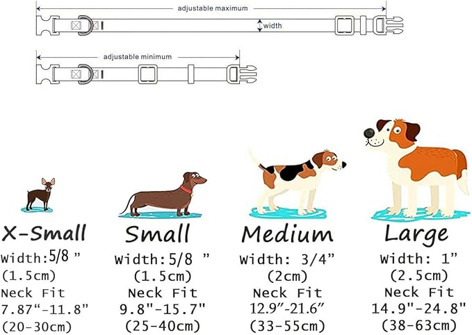 Christmas Dog Collar - Premium Adjustable Dog Collar for Small Medium Large Dogs (Christmas,M)