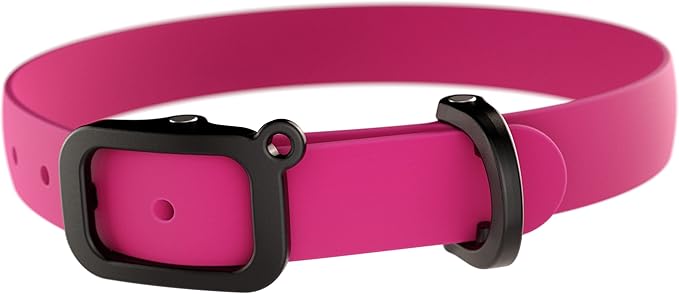 Waterproof Dog Collar - Durable, Comfortable and Adjustable Outdoor Dog Collar with Wear Resistant Buckle and ID Tag Ring for Puppies and XSmall Dogs by Nuvuq (Pink, XSmall)