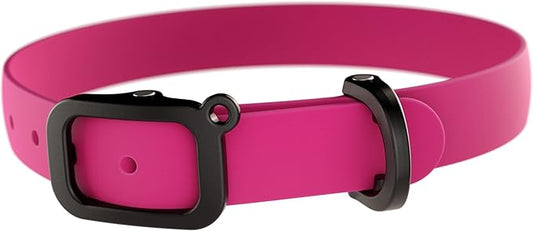 Waterproof Dog Collar - Durable, Comfortable and Adjustable Outdoor Dog Collar with Wear Resistant Buckle and ID Tag Ring for Puppies and XSmall Dogs by Nuvuq (Pink, XSmall)