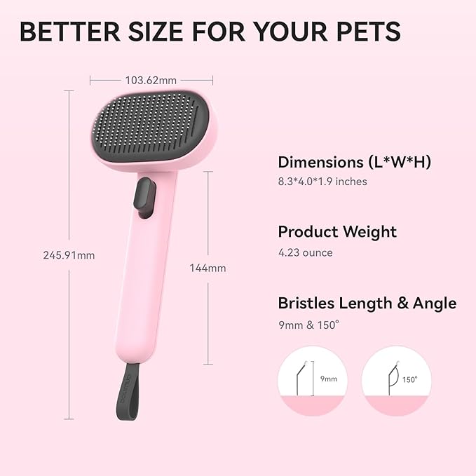 Aumuca Cat Brushes for Indoor Cats, Cat Hair Brush for Shedding, Cat Brush for Long or Short Haired Cats, Cat Grooming Deshedding Brush for Dog Kitten Horse Massage Removes Loose Fur