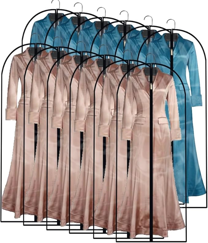 Garment Bags for Hanging Clothes Travel (set of 12) Clothing Suit Bags for Closet Storage Wedding Dress Garment Bag with Zipper Gown Garment Bag for Long Dresses