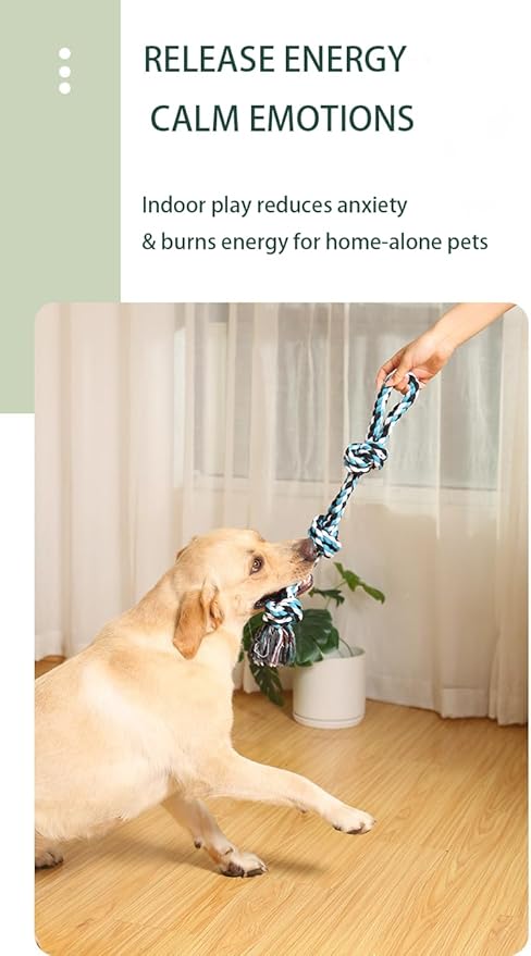 2 Pack Natural Dog Tug Toy for Super Chewers - Bite-Resistant Rope for Large Dogs - Interactive Tug-of-War and Teething Aid with Dental Cleaning - Non-Toxic and Hypoallergenic Pet Toy