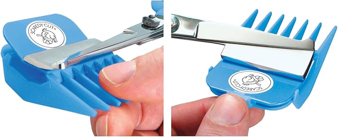SCAREDY CUT Silent Pet Grooming Kit for Dogs, Cats and All Pet Grooming - A Quiet Alternative to Electric Clippers for Sensitive Pets (Right-Handed Blue)