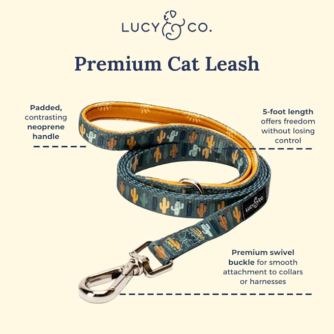 Lucy & Co. Looking Sharp Step-in Cat Harness & Leash Bundle – Reflective, Breathable & Adjustable Harness for Cats, Kittens & Small Dogs, Lightweight & Secure and Dual Leash Clips – X-Small
