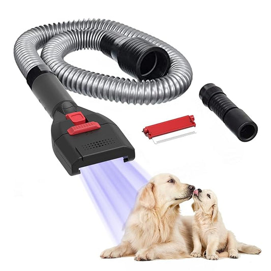 Pet Vacuum Grooming Brush and Shedding Kit for Dog/Cat Loose Hair, Professional Accessories Remover for Pet's Undercoat Fur