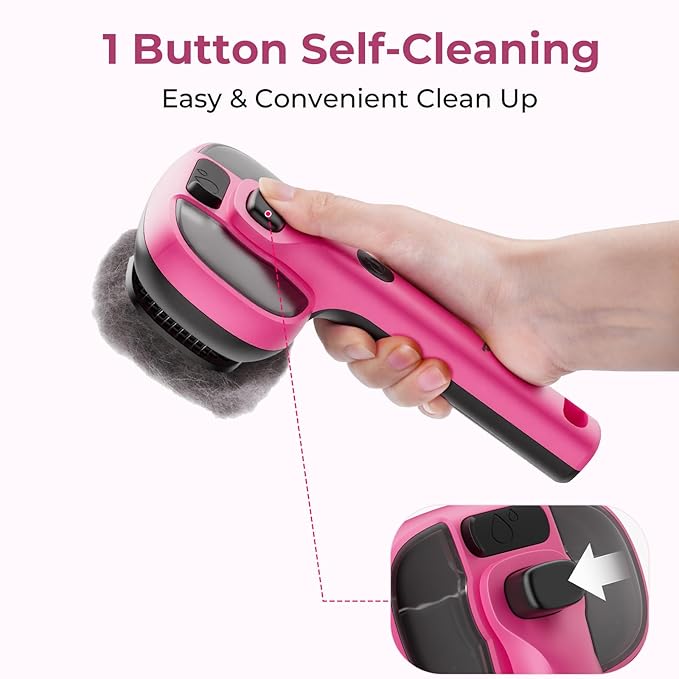 Pecute Cat Steam Brush, Self-Cleaning Steam Cat Brush with 2 Water Spray Modes, Large Capacity Tank, Steaming Renu Dog Brush for Shedding Massaging Grooming, Cool Mist Only