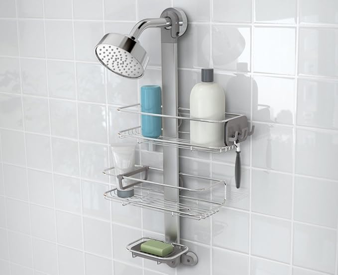 simplehuman Adjustable Shower Caddy, Stainless Steel and Anodized Aluminum