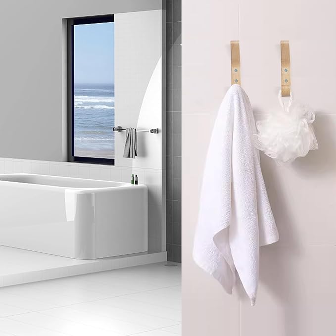 Natural Wood Wall Hooks,4 Pack Wall Mounted Wooden Coat Hooks,Modern Decorative Wooden Peg Hook for Entrance Wall,Heavy Duty Bag Hanger Hooks for Hanging Coats,Key,Towels,Purse(Oak Wood)