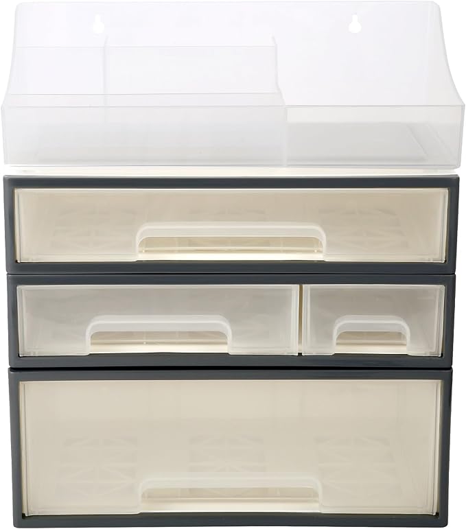 Medicine & Makeup Organizer, Cosmetic & Kitchen Spice Storage - 4 Drawer, 5 Slot Transparent Desktop Stationery Organizer