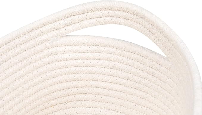 CubesLand Cube Shelf Closet Storage Baskets Bins,Woven Basket for Organizing/Storage,Long-lasting &Skin-friendly Toy Storage Basket Bin,Stylish Room Decor Basket,Off White Cotton Rope Basket 2 Packs
