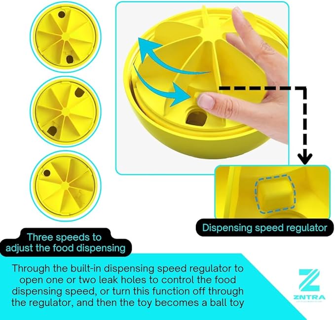 Zntra – Interactive Dog Treat Puzzle Toy | Food Dispenser Ball 5.3" for Mental Stimulation, Anxiety & Boredom Relief (Small/Medium Dogs)