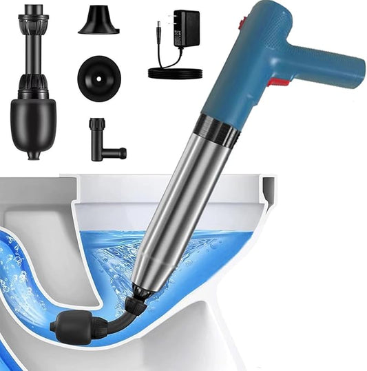 Electric Toilet Plunger,High Pressure Toilet Plunger,For Bathroom Floors Shower Kitchen Drain Sinks Unclogger, Heavy Duty Clog Remover Declogger Toilet Plumbing Clogs