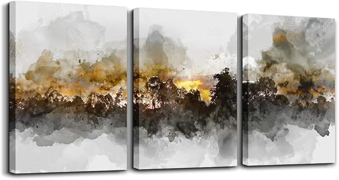 Wall Art For Living room Black and white abstract painting bathroom Wall Decor for bedroom artwork Painting 16" x 24" 3 Pieces Canvas Prints Decor Modern Salon kitchen office Home decorations picture