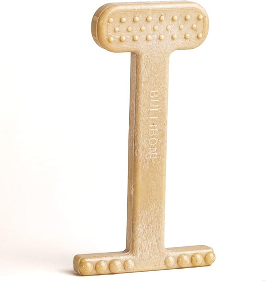 Bullibone Nylon Dog Chew Toy for Aggressive Chewers - Dental Hygiene Bone with Peanut Butter Flavor, Durable Tough Chew Toys for Extra Large Dogs, Indestructible Dog Bone - Single