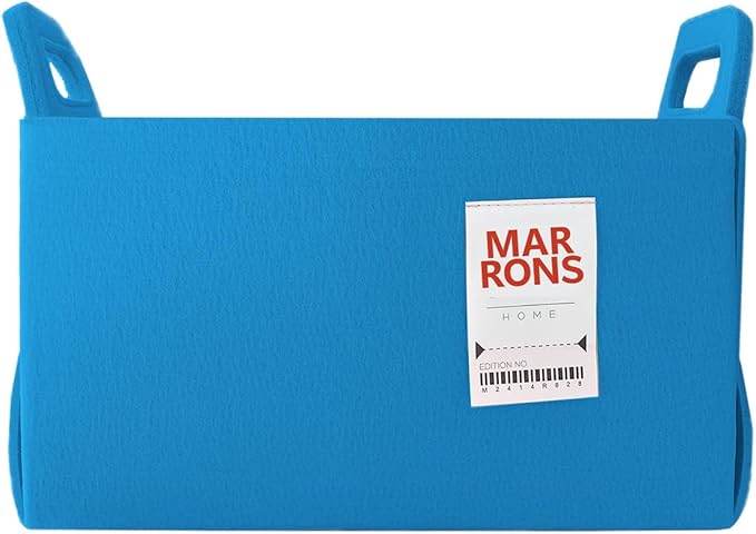 Collapsible Felt Lightblue Storage Bin Medium 11"x7.1"x7.1" – Foldable Basket with Handles for Closet, Toy Storage, Laundry Room Organization, Decorative Storage Bins for Shelves, Cube Storage