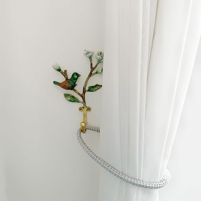 Vintage Bird Shaped Decorative Wall Hooks Rack Hangers for Hanging Clothes Coats Towels Keys Hats, 2 Pack Antique Metal Mounted Wall Hook