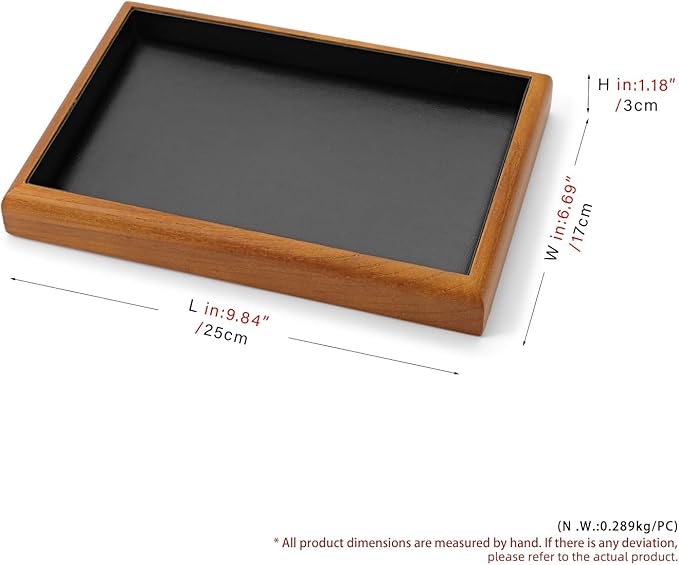 Oirlv Solid Wood Stackable Jewelry Organizer Tray Jewelry Drawer Organizer(Black)