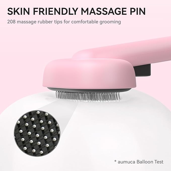 Aumuca Cat Brushes for Indoor Cats, Cat Hair Brush for Shedding, Cat Brush for Long or Short Haired Cats, Cat Grooming Deshedding Brush for Dog Kitten Horse Massage Removes Loose Fur