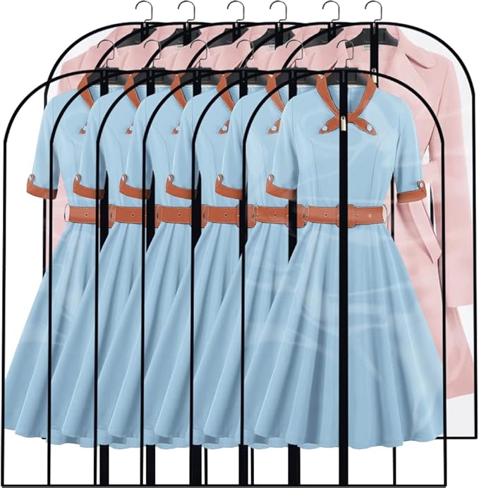 Clear Garment Bags Clothes Covers (set of 12) Clothes Storage Bag Clothes Storage Bag Hanging Travel Garment Bags with Zipper Gown Wedding Dress Garment Bag for Long Dresses