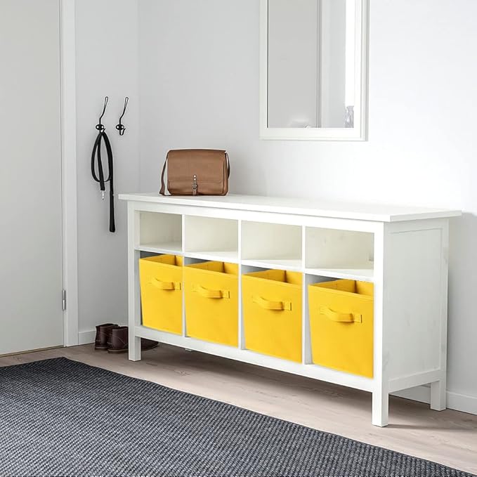 ShellKingdom Storage Bins, Foldable Fabric Storage Cubes and Cloth Storage Organizer Drawer for Closet and Toys Storage, 2 Pack (Yellow)