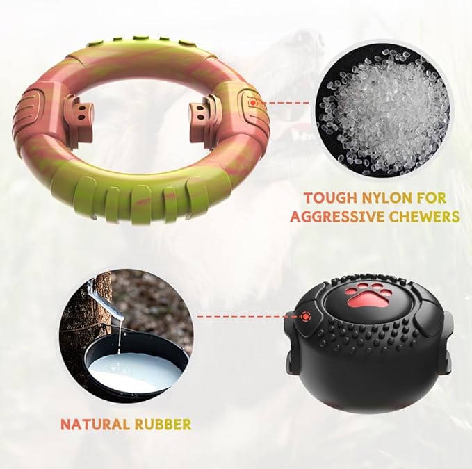 Dog Toys for Aggressive Chewers Large Medium Breed, Indestructible Squeaky Dog Chew Toys, Tough Nylon Rubber Interactive Dog Toys to Keep Them Busy