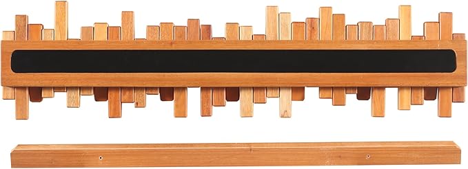 Wooden Coat Rack Wall Mounted Sticks Multi Rack Solid Handmade Natural Cherry Wood Artwork with 5 Flip-Down Unique Modern Hooks for Coats Bag Hat Umbrella
