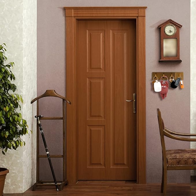 Picowe Key Holder for Wall Decorative, Adhesive Stainless Steel Key Hooks, Key Hanger Key Organizer for Wall, Towel Hook Coat Hanger for Entryway Hallway Kitchen(Four Rows,Golden 1PCS)