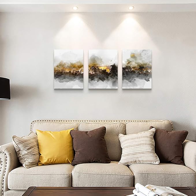 Wall Art For Living room Black and white abstract painting bathroom Wall Decor for bedroom artwork Painting 16" x 24" 3 Pieces Canvas Prints Decor Modern Salon kitchen office Home decorations picture