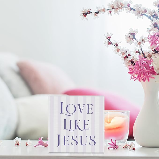 Purple Bible Room Bedroom Bathroom,Purple Decor,Inspirational Bible Verses Decorations Decorations for Teen Girls Gifts Wooden Box 5 x 5 Inch